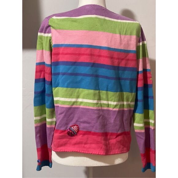 Embroidered crochet bunny flower sweater M - Picture 6 of 11